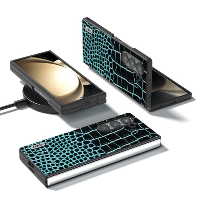 ABEEL - ABEEL Samsung Galaxy Z Fold6 5G Skal Äkta Läder - Midnattsgrön