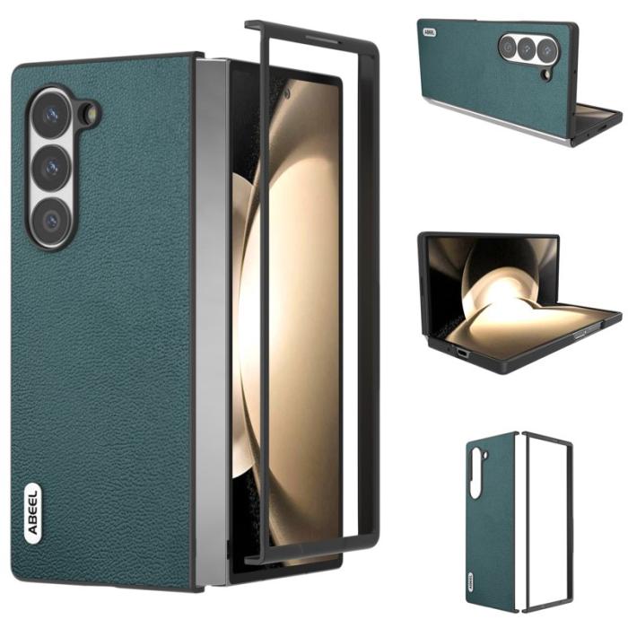 ABEEL - ABEEL Samsung Galaxy Z Fold6 5G Skal Äkta Läder - Midnight Green