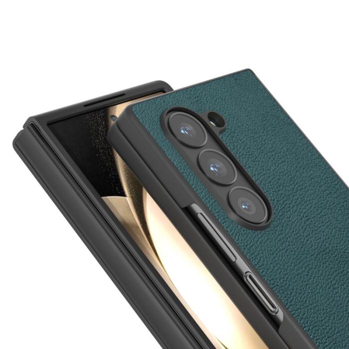 ABEEL - ABEEL Samsung Galaxy Z Fold6 5G Skal Äkta Läder - Midnight Green