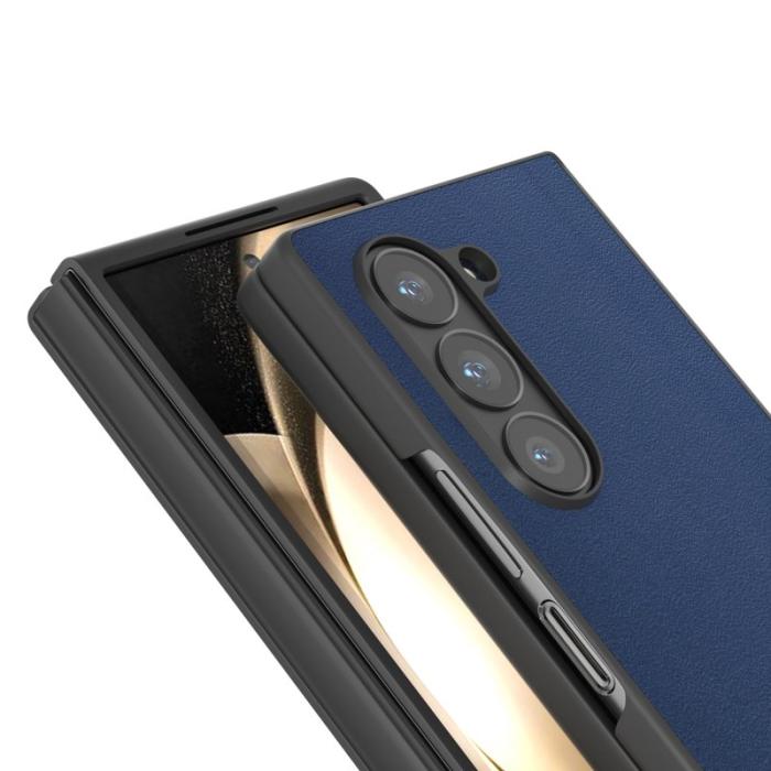 ABEEL - ABEEL Samsung Galaxy Z Fold6 5G Skal Äkta Läder + PC - Blå