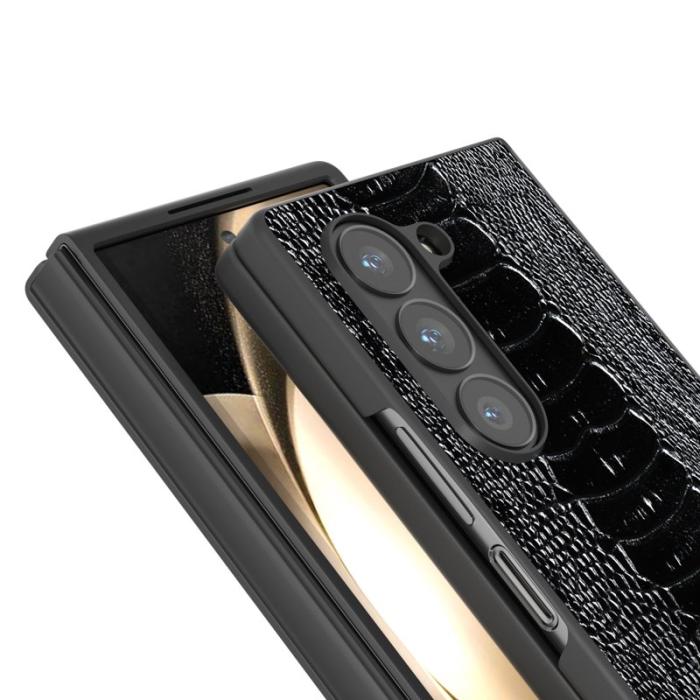 ABEEL - ABEEL Samsung Galaxy Z Fold6 5G Skal Äkta Läder Svart