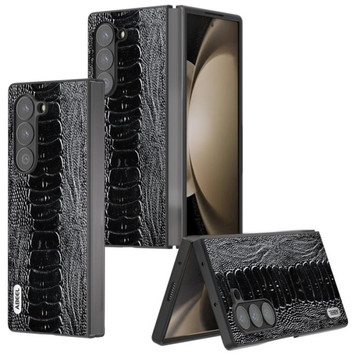 ABEEL - ABEEL Samsung Galaxy Z Fold6 5G Skal Äkta Läder Svart