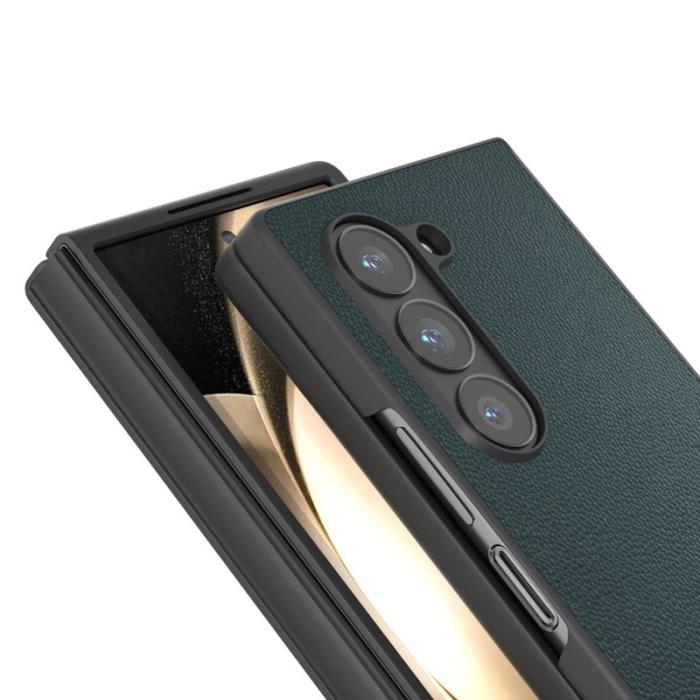 ABEEL - ABEEL Samsung Galaxy Z Fold6 5G Skal Äkta Läder Svart Grön