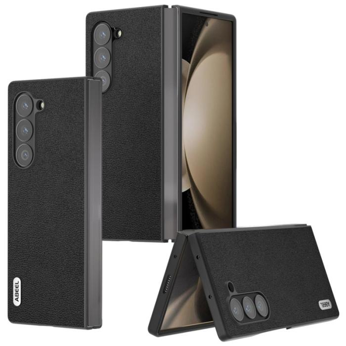 ABEEL - ABEEL Samsung Galaxy Z Fold6 5G Skal i Äkta Läder - Svart
