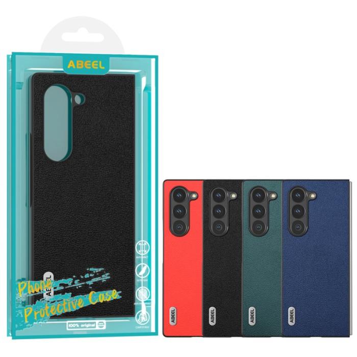 ABEEL - ABEEL Samsung Galaxy Z Fold6 5G Skal i Äkta Läder - Svart