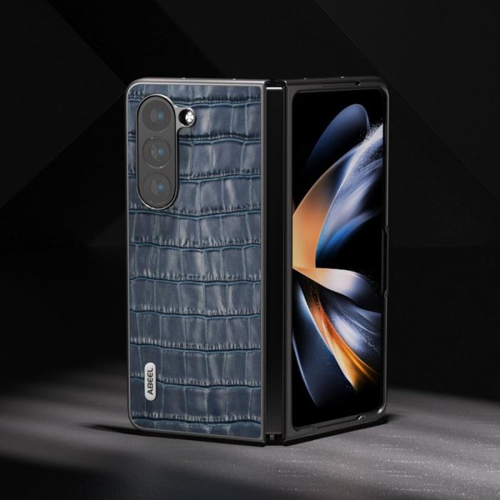 ABEEL - ABEEL Samsung Galaxy Z Fold6 5G Skal Krokodilskinn Blå