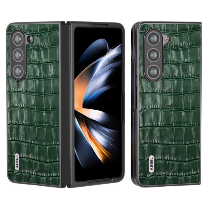 ABEEL - ABEEL Samsung Galaxy Z Fold6 5G Skal Krokodilskinn Grön