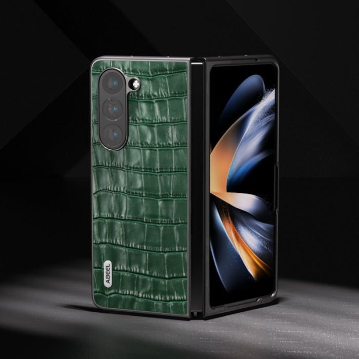 ABEEL - ABEEL Samsung Galaxy Z Fold6 5G Skal Krokodilskinn Grön