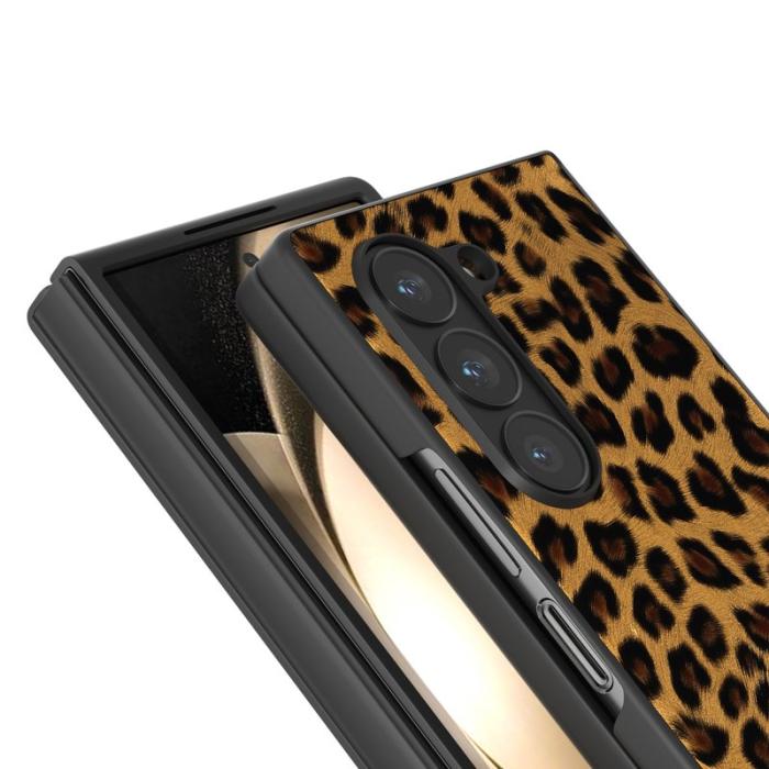 ABEEL - ABEEL Samsung Galaxy Z Fold6 5G Skal Leopardmönster Guld