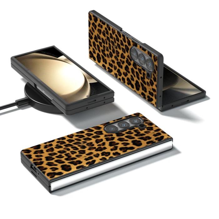 ABEEL - ABEEL Samsung Galaxy Z Fold6 5G Skal Leopardmönster Guld