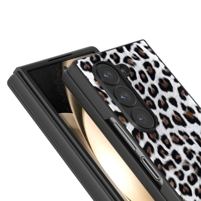 ABEEL - ABEEL Samsung Galaxy Z Fold6 5G Skal Leopardmönster Silver
