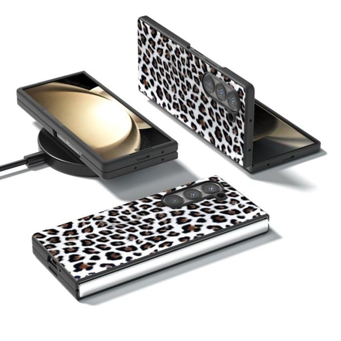 ABEEL - ABEEL Samsung Galaxy Z Fold6 5G Skal Leopardmönster Silver