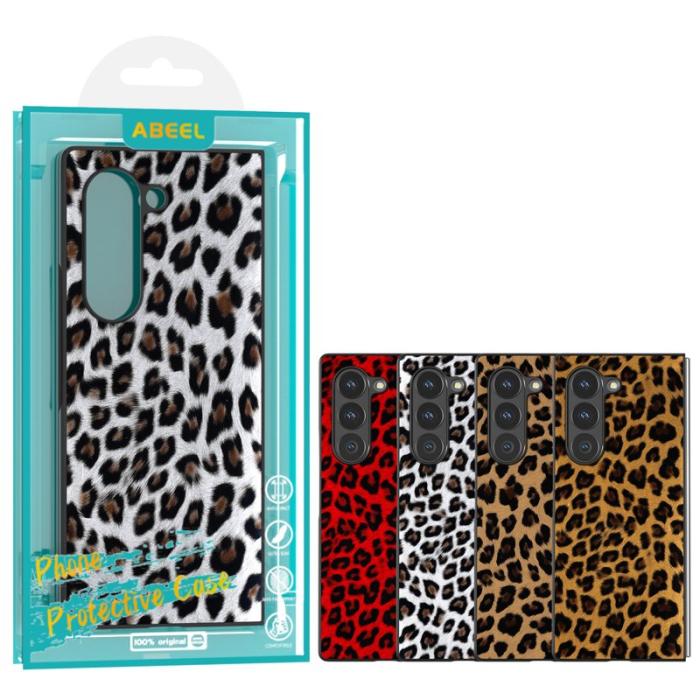 ABEEL - ABEEL Samsung Galaxy Z Fold6 5G Skal Leopardmönster Silver
