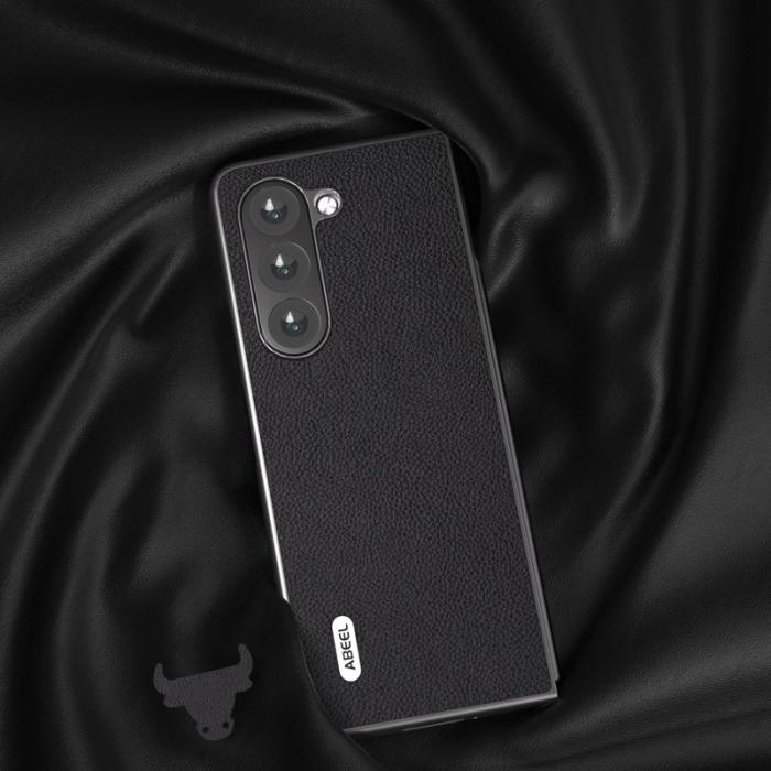 ABEEL - ABEEL Samsung Galaxy Z Fold6 5G Skal Litchi Textur Svart