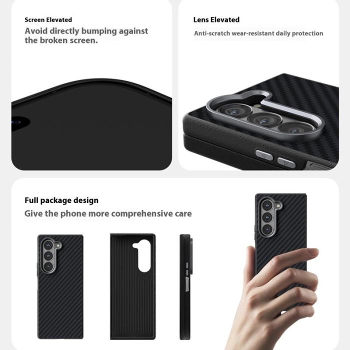 ABEEL - ABEEL Samsung Galaxy Z Fold6 5G Skal MagSafe Kolfiber Svart