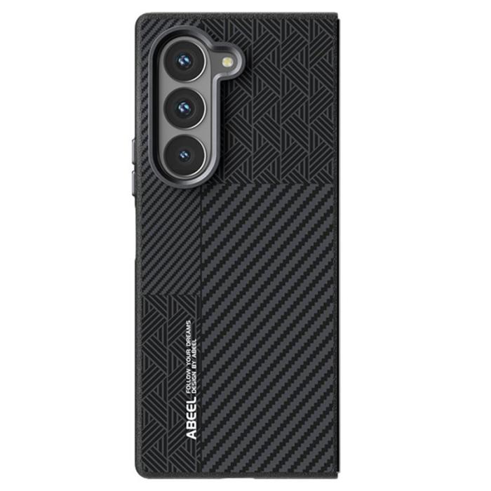 ABEEL - ABEEL Samsung Galaxy Z Fold6 5G Skal PC + Aluminium + PU Läder - Textur 1
