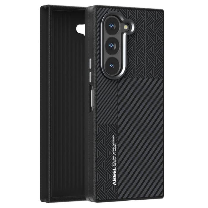 ABEEL - ABEEL Samsung Galaxy Z Fold6 5G Skal PC + Aluminium + PU Läder - Textur 1