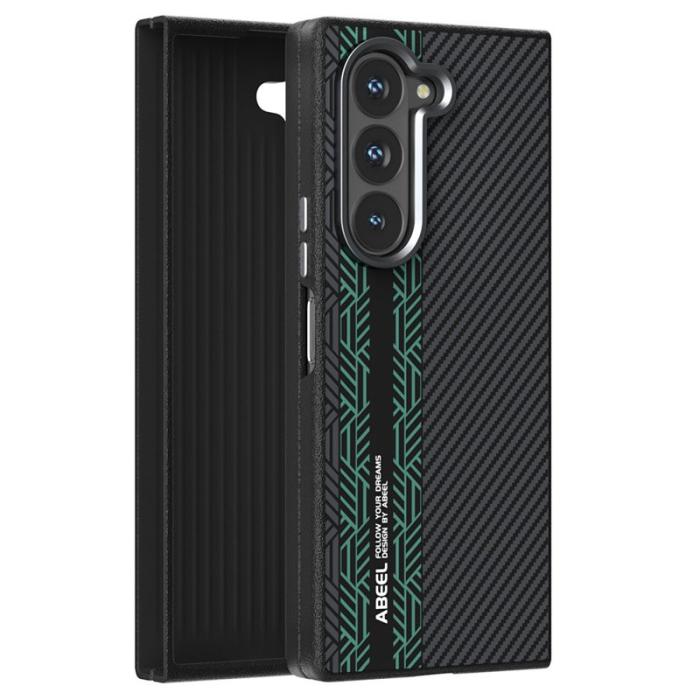 ABEEL - ABEEL Samsung Galaxy Z Fold6 5G Skal PC Aluminium PU Läder - Textur 2