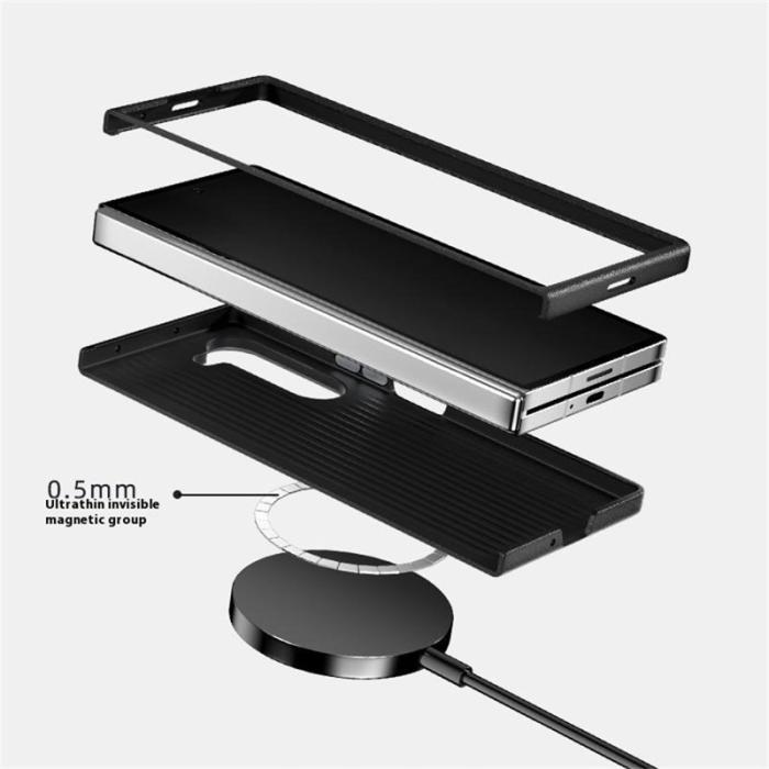 ABEEL - ABEEL Samsung Galaxy Z Fold6 5G Skal PC Aluminium PU Läder - Textur 2