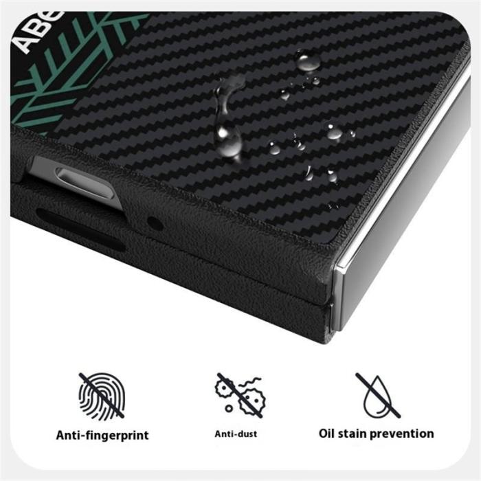 ABEEL - ABEEL Samsung Galaxy Z Fold6 5G Skal PC Aluminium PU Läder - Textur 2