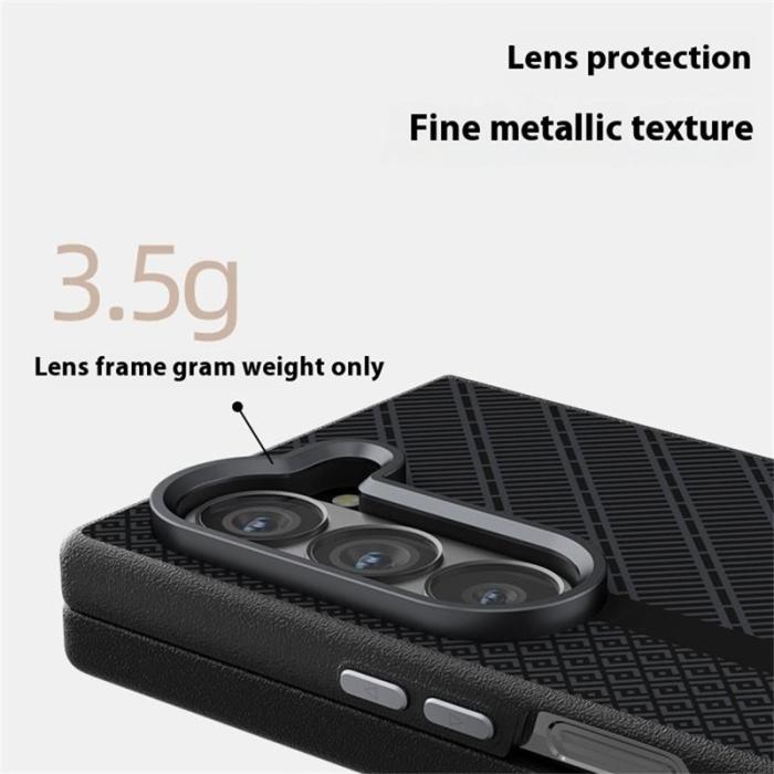 ABEEL - ABEEL Samsung Galaxy Z Fold6 5G Skal PC + Aluminium + PU Läder - Textur 3