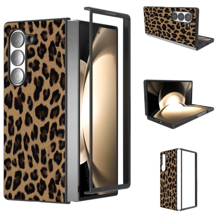 ABEEL - ABEEL Samsung Galaxy Z Fold6 Fodral Leopardmönster Champagne Gold