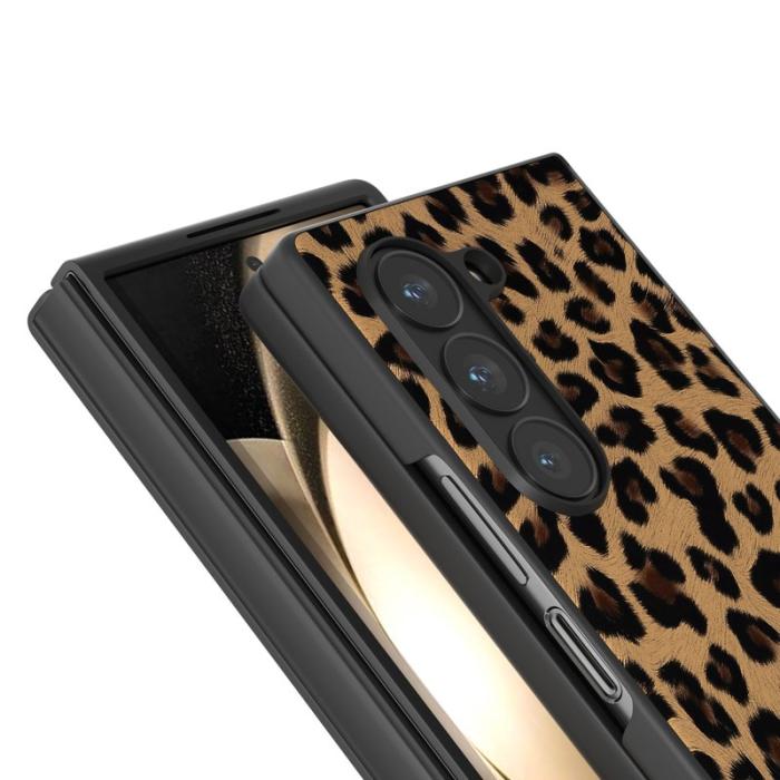 ABEEL - ABEEL Samsung Galaxy Z Fold6 Fodral Leopardmönster Champagne Gold