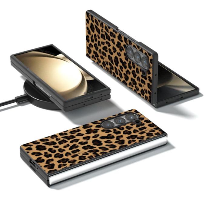 ABEEL - ABEEL Samsung Galaxy Z Fold6 Fodral Leopardmönster Champagne Gold