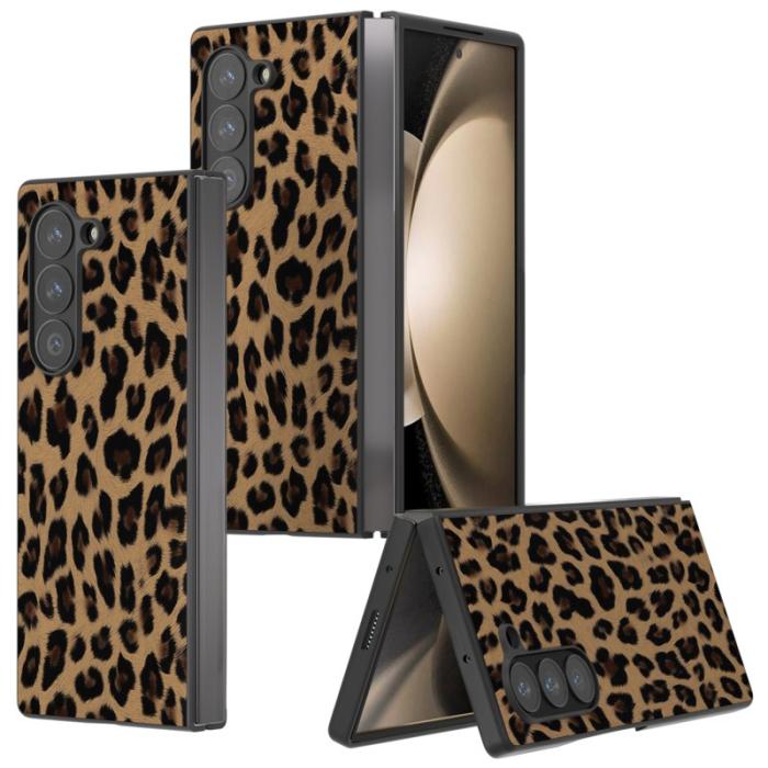 ABEEL - ABEEL Samsung Galaxy Z Fold6 Fodral Leopardmönster Champagne Gold