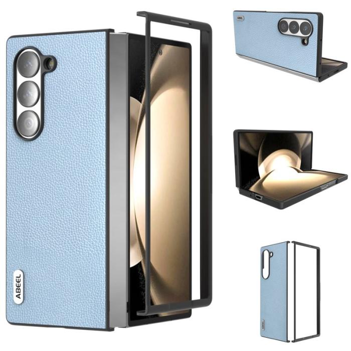 ABEEL - ABEEL Samsung Galaxy Z Fold6 Fodral Litchi Textur Baby Blue