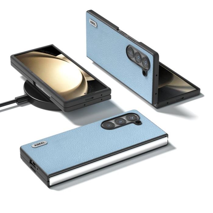 ABEEL - ABEEL Samsung Galaxy Z Fold6 Fodral Litchi Textur Baby Blue