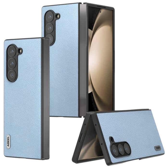 ABEEL - ABEEL Samsung Galaxy Z Fold6 Fodral Litchi Textur Baby Blue