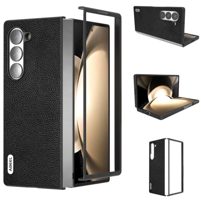 ABEEL - ABEEL Samsung Galaxy Z Fold6 Fodral Litchi Textur Svart