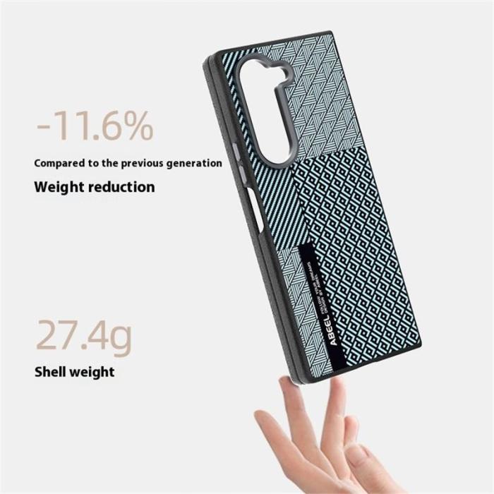 ABEEL - ABEEL Samsung Galaxy Z Fold6 Fodral PC + Aluminium + PU Läder - Textur 4