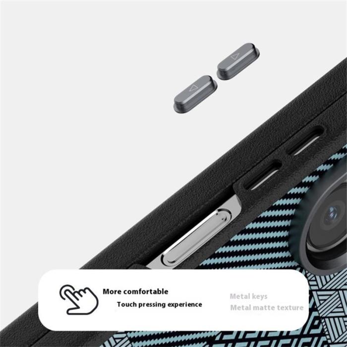 ABEEL - ABEEL Samsung Galaxy Z Fold6 Fodral PC + Aluminium + PU Läder - Textur 4