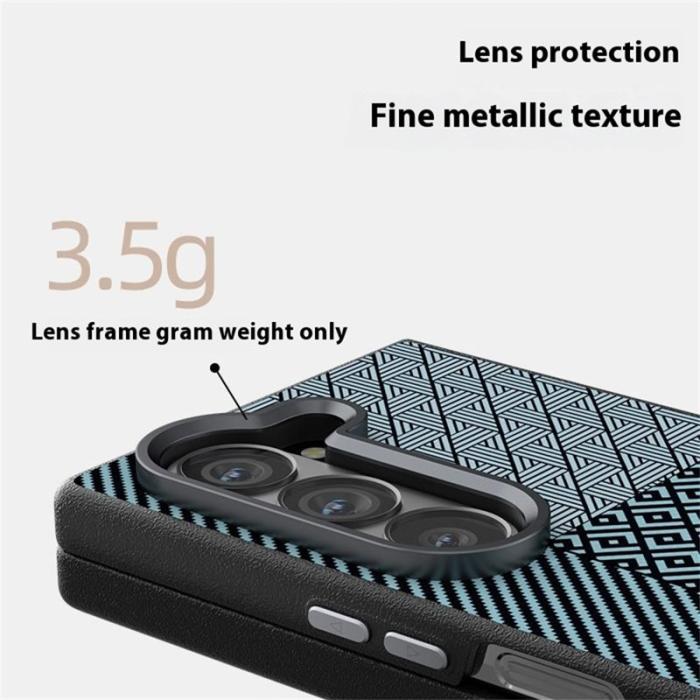 ABEEL - ABEEL Samsung Galaxy Z Fold6 Fodral PC + Aluminium + PU Läder - Textur 4