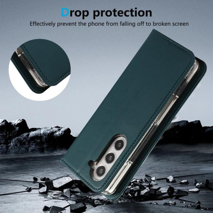 ABEEL - ABEEL Samsung Galaxy Z Fold6 Fodral RFID Blocking Läder Grön