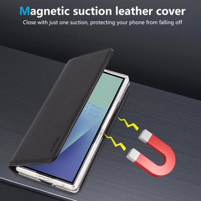 ABEEL - ABEEL Samsung Galaxy Z Fold7 5G Fodral RFID Skydd Läder Svart