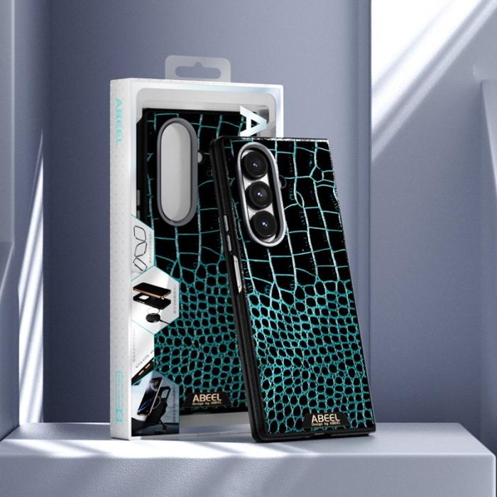 ABEEL - ABEEL Samsung Galaxy Z Fold7 Fodral MagSafe Grön Crocodile