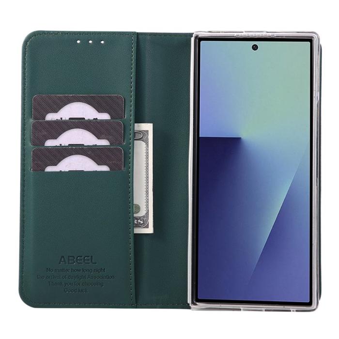 ABEEL - ABEEL Samsung Galaxy Z Fold7 Fodral RFID Blocker Läder Grön