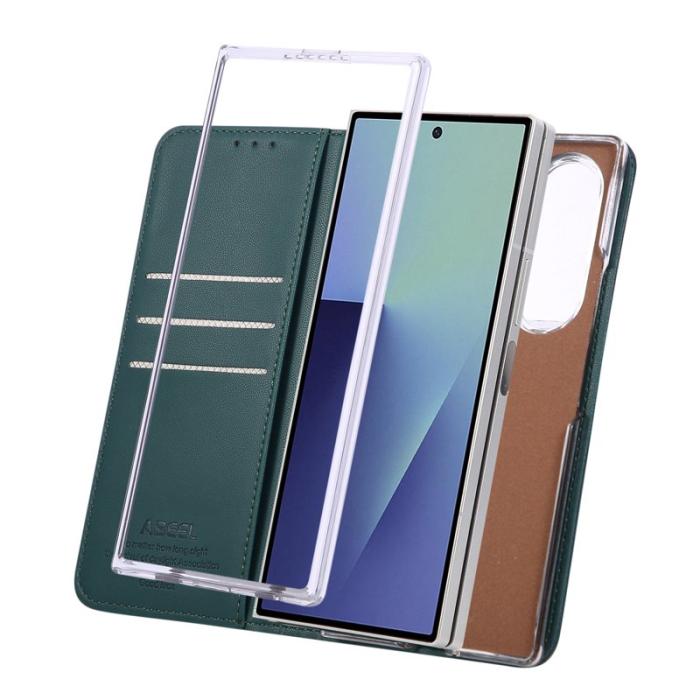 ABEEL - ABEEL Samsung Galaxy Z Fold7 Fodral RFID Blocker Läder Grön