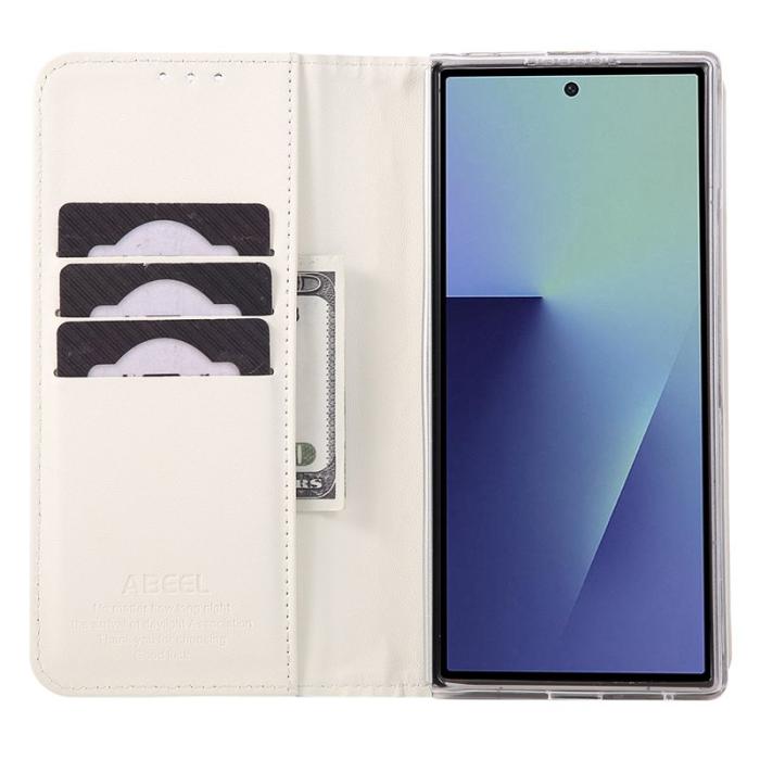 ABEEL - ABEEL Samsung Galaxy Z Fold7 Fodral RFID Blocker Läder Vit