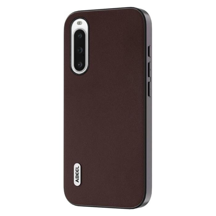 ABEEL - ABEEL Sony Xperia 10 V Fodral i äkta läder - Kaffe