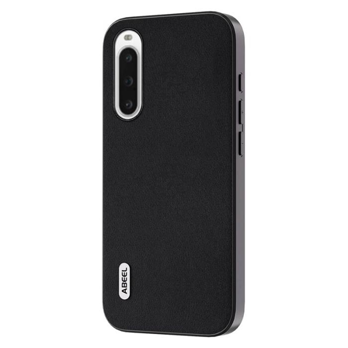 ABEEL - ABEEL Sony Xperia 10 V Fodral i äkta läder - Svart