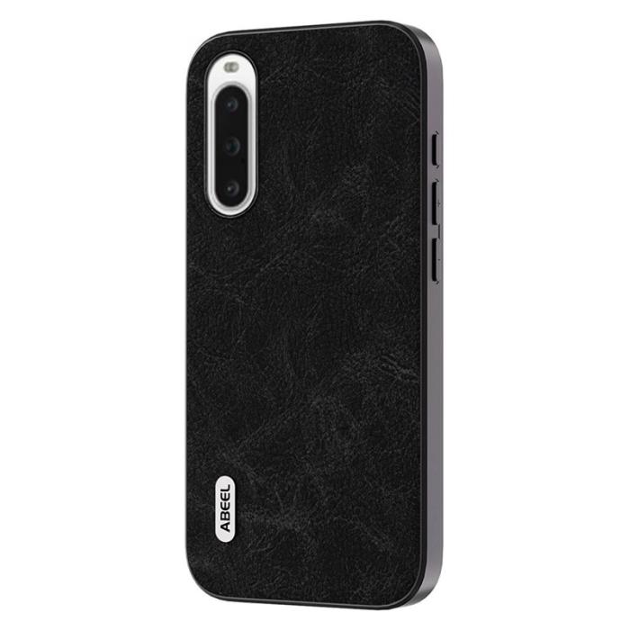 ABEEL - ABEEL Sony Xperia 10 V Skal Litchi Textur PU Läder Drömmande Svart