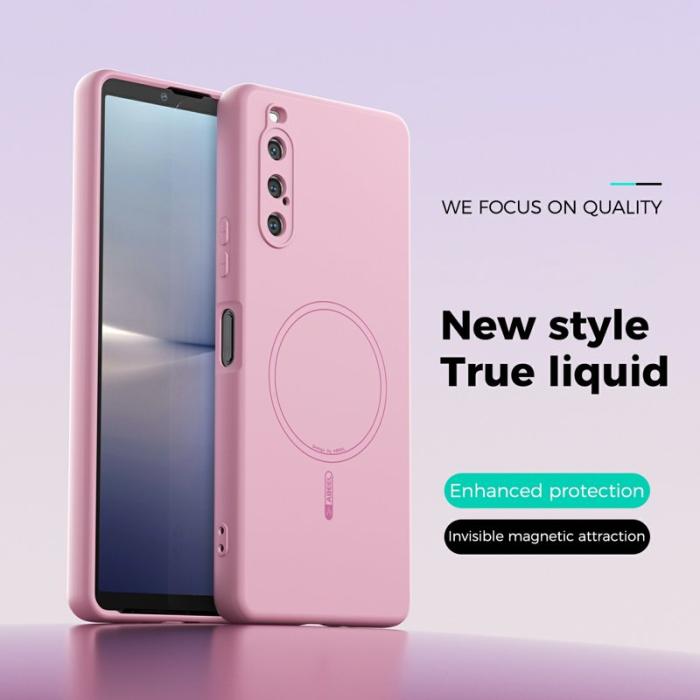 ABEEL - ABEEL Sony Xperia 10 V Skal MagSafe Kompatibel Silikon Rosa