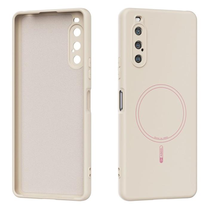 ABEEL - ABEEL Sony Xperia 10 V Skal MagSafe Liquid Silicone Beige