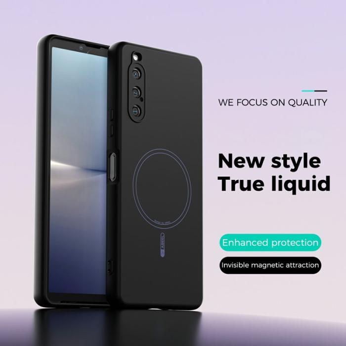 ABEEL - ABEEL Sony Xperia 10 V Skal MagSafe Svart Liquid Silicone