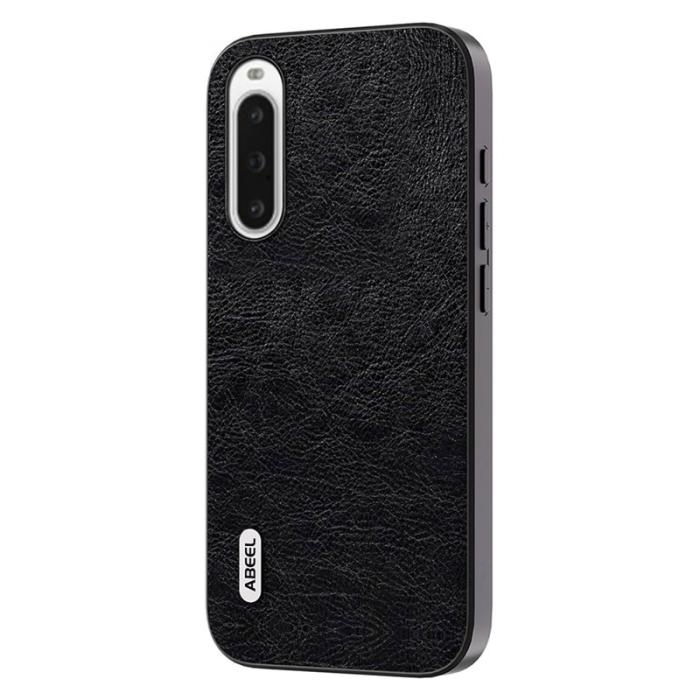 ABEEL - ABEEL Sony Xperia 10 V Skal Retro Litchi Textur Svart