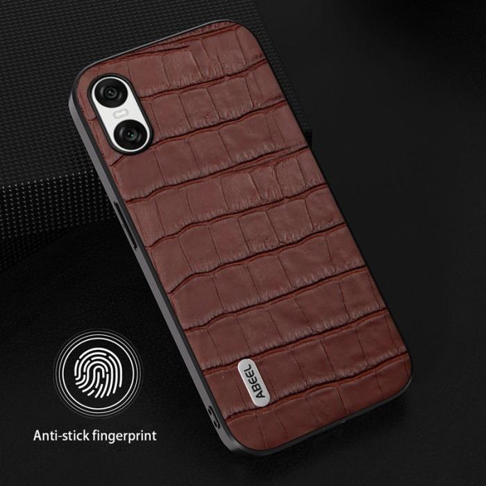 ABEEL - ABEEL Sony Xperia 10 VI Fodral Äkta Läder + TPU - Brun